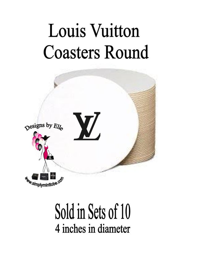 LV Louis Vuitton Inspired Drink Coasters with LV logo for all occasions