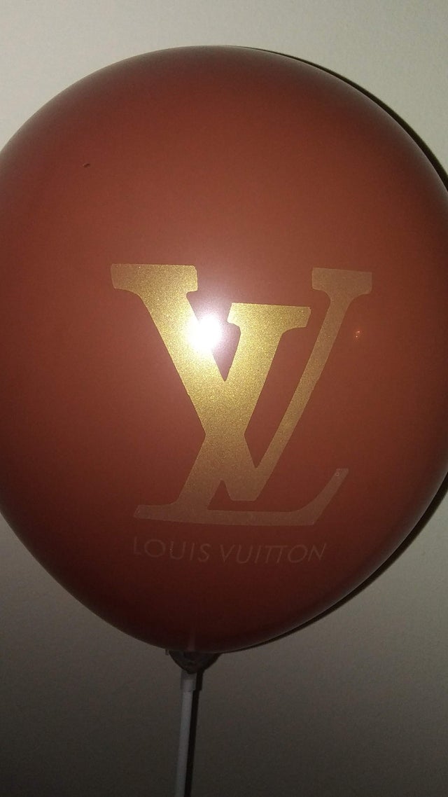Louis Vuitton Inspired Brown 12 inch Latex Balloons with Gold Logo