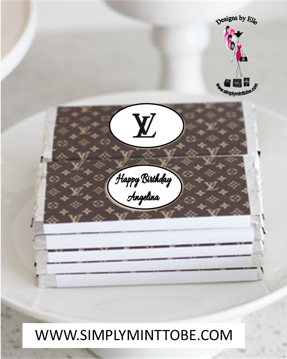 Designer Louis Vuitton Themed Personalised Birthday Card