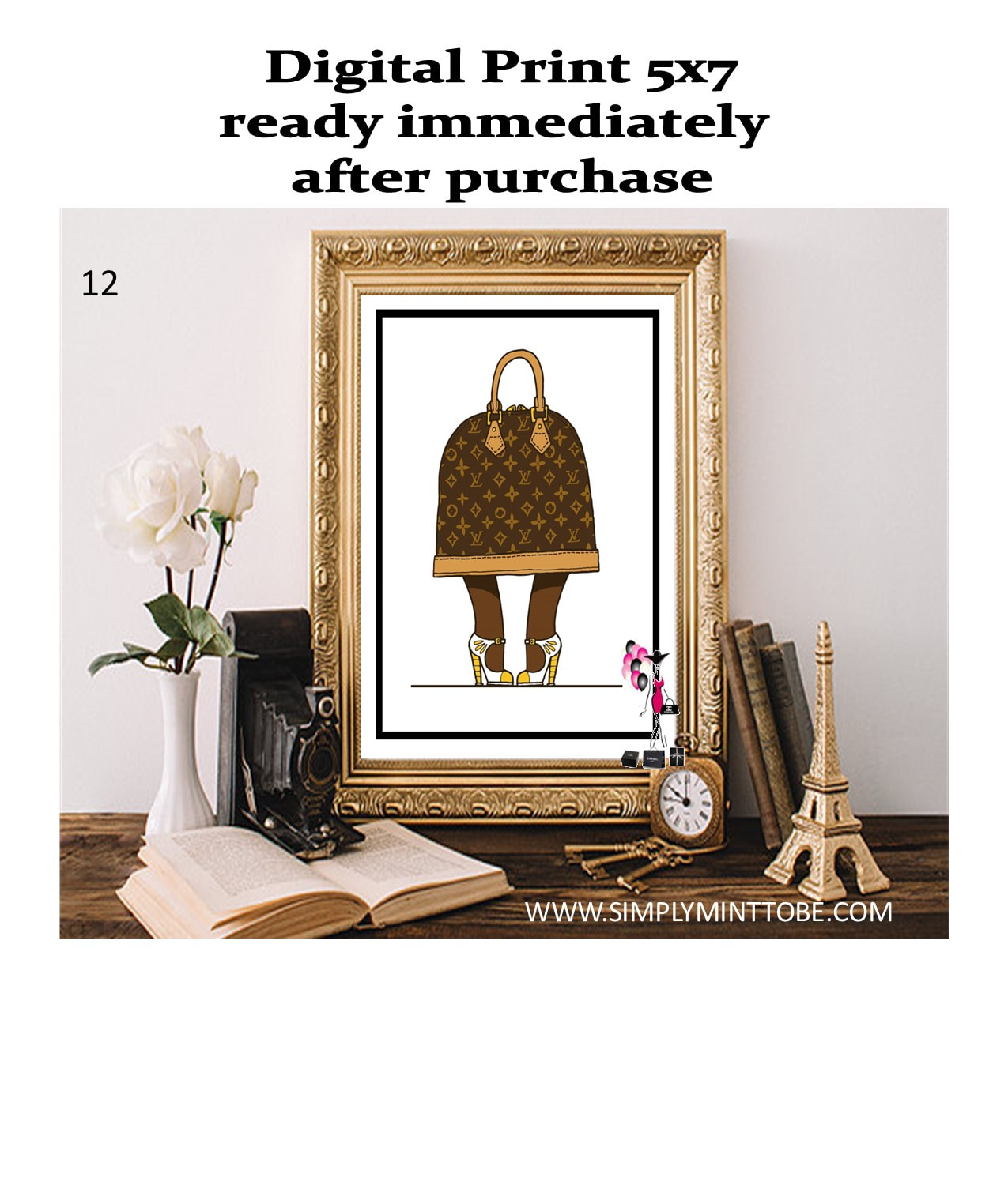 Louis Vuitton Purse inspired 5x7 Poster or Sign