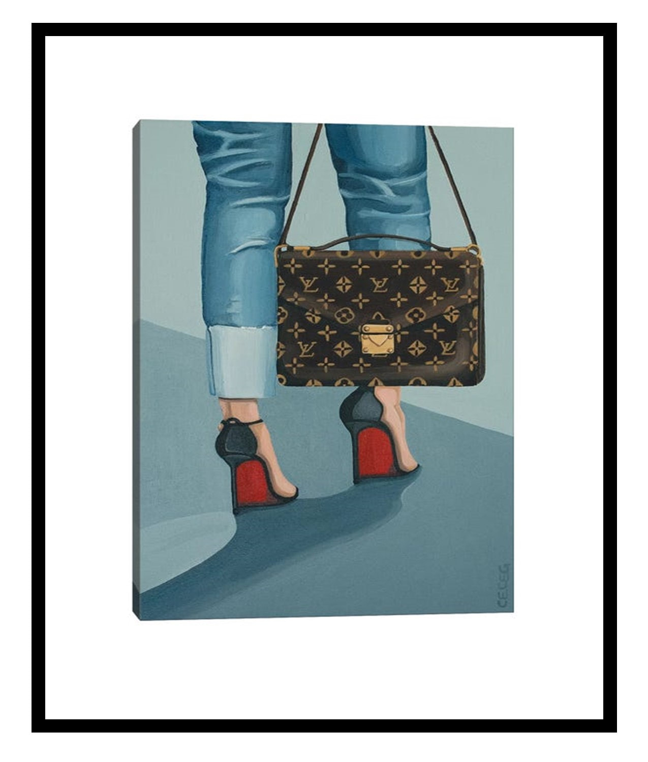 Louis Vuitton Coffee Cup Fashionista inspired 5x7 Poster or Sign