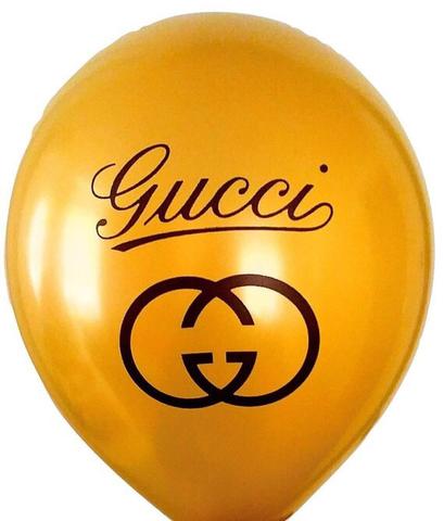 Gucci Gold 12 inch latex Balloons with Black logo for all occasions Sweet  Sixteen, Weddings, Baby Showers, Birthdays, Bridal, Quinceñera
